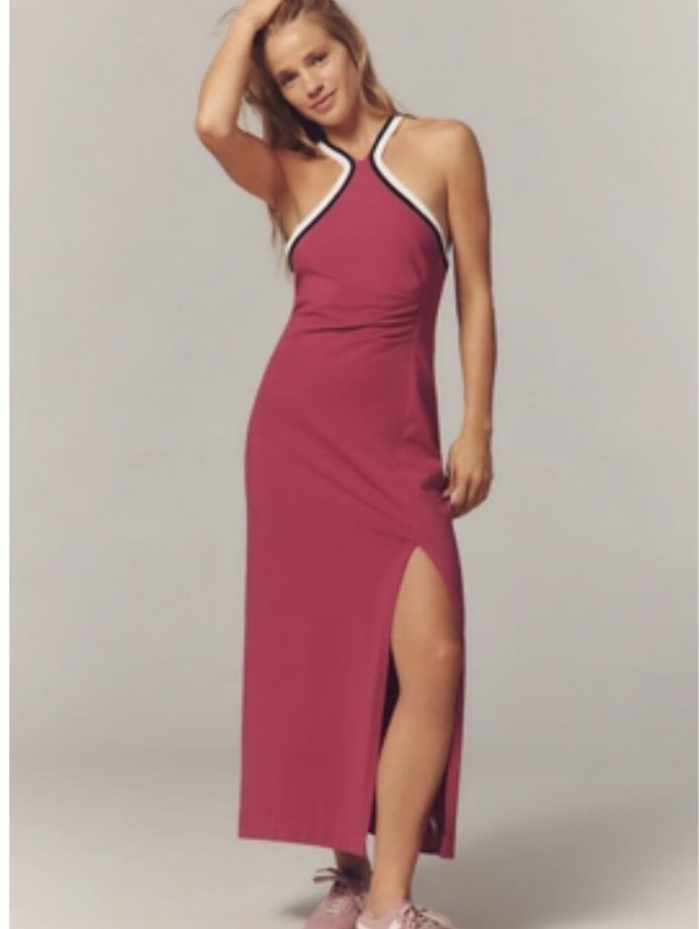 NWT Daily Practice Halter Side-Slit Maxi Dress